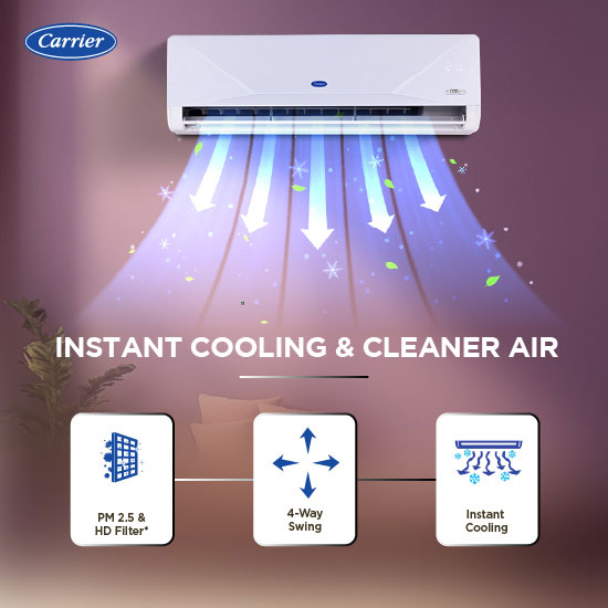 CARRIER 1.5 Ton CAI19XD3R36W0_19K XCEED EDGE GXI (WI-FI 2.0) ALPHA HYBRD INV. R32 SPLIT AC-ID SPLIT AC