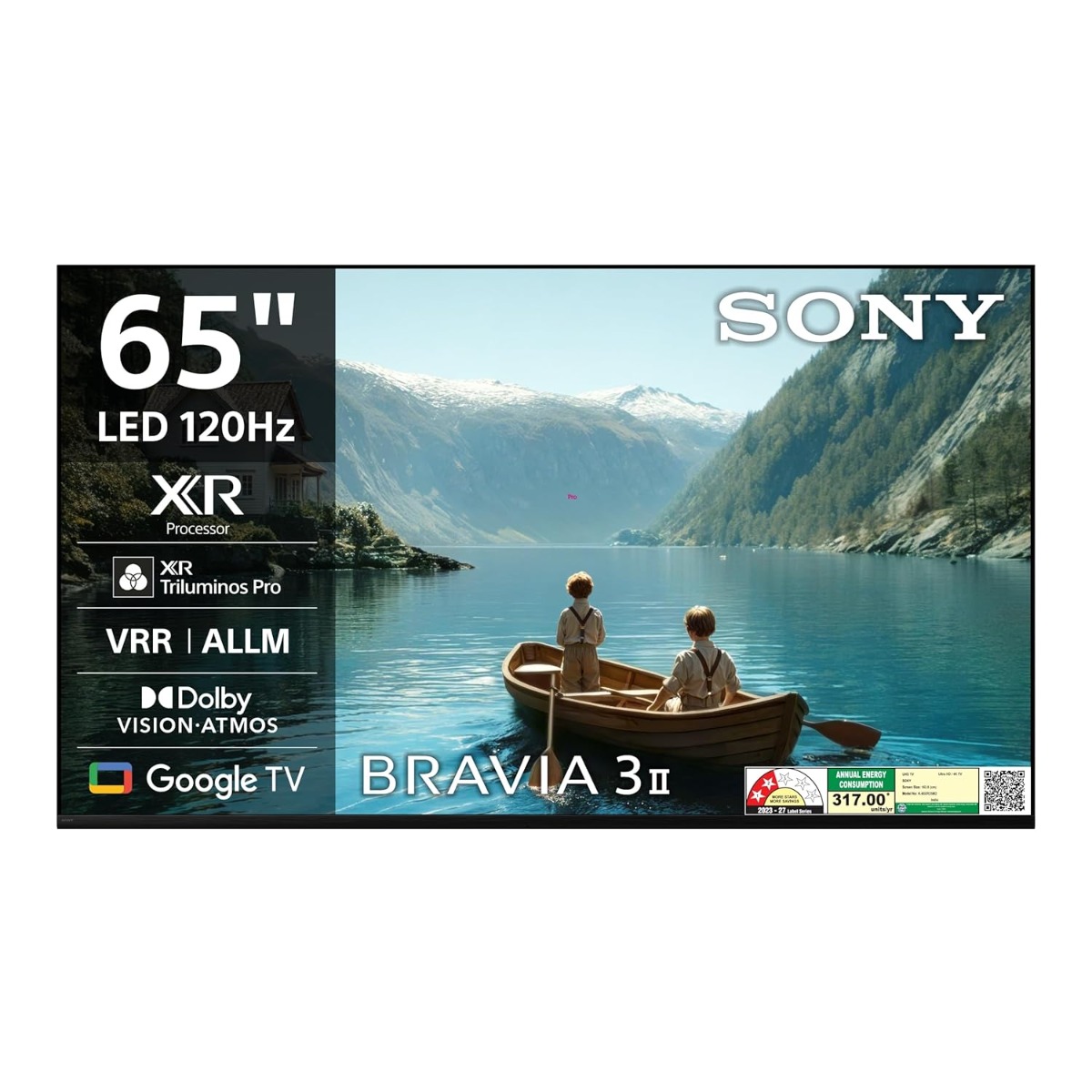 Sony 164 cm (65 inches) BRAVIA 3II Ultra HD Smart LED Google TV K-65XR35M2