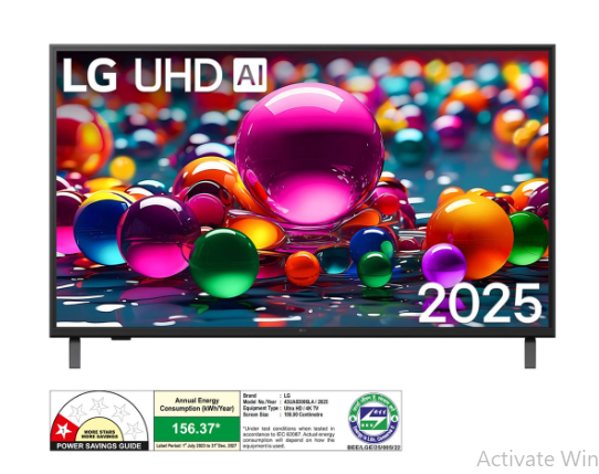 LG 108cm (43) 4K UHD AI TV (UA8300), α7 AI Processor Gen8, FILMMAKER MODE™, with Dolby Atmos 2025