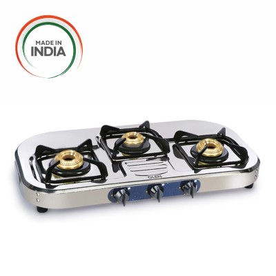 Glen 3 Burner Stainless Steel Cooktop 1037SSHF BRASS BURNER
