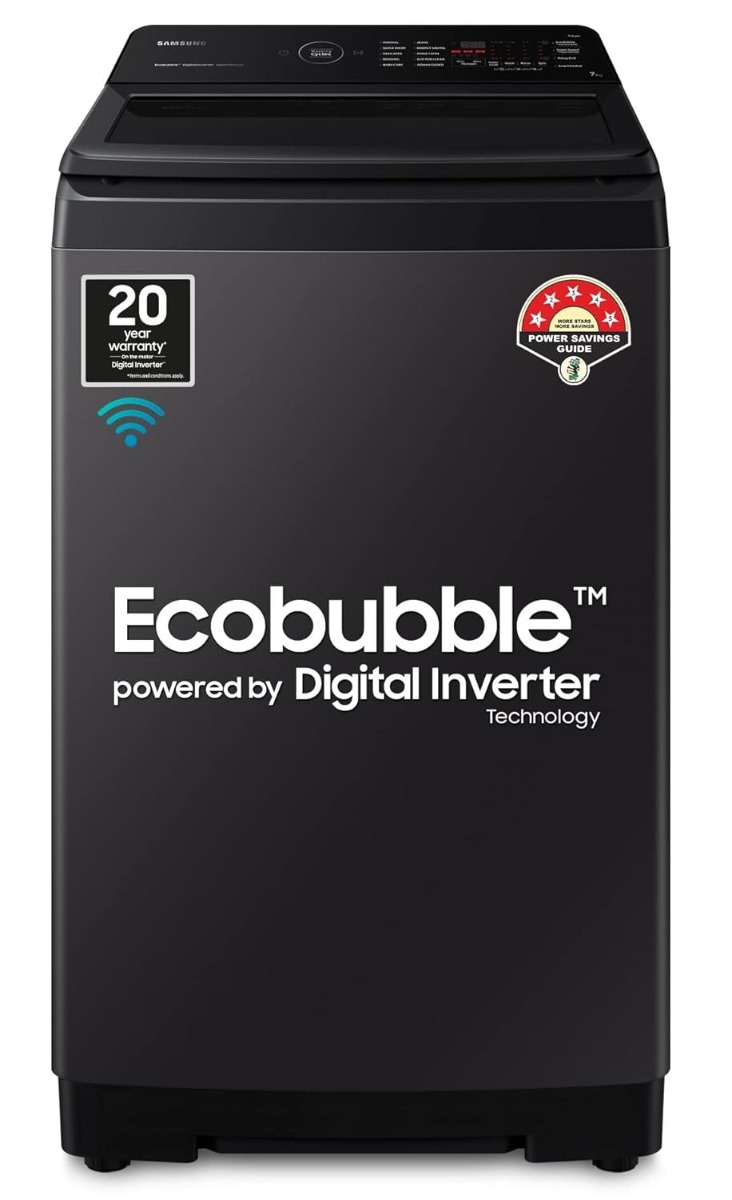 Samsung 7 Kg 5 Star Ecobubble Wi-Fi Inverter Fully-Automatic Top Load Washing Machine  (WA70BG4546BVTL)