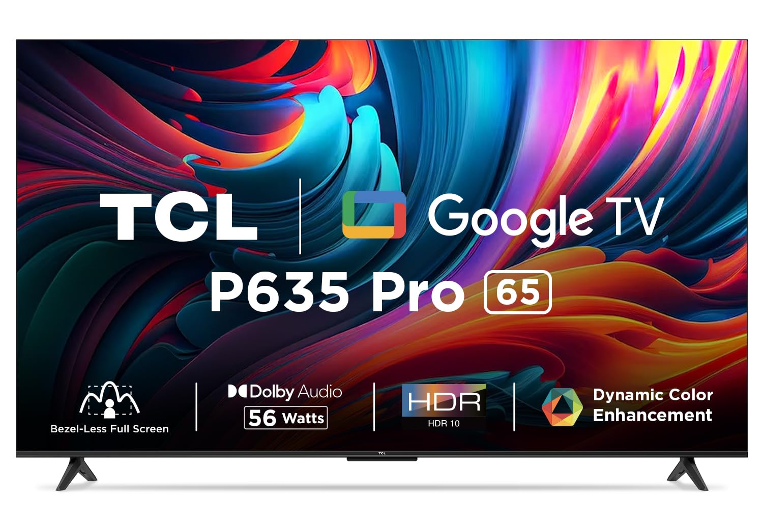 TCL 164 cm (65 inches) Bezel-Less Full Screen Series Ultra HD 4K Smart LED Google TV 65P635 Pro