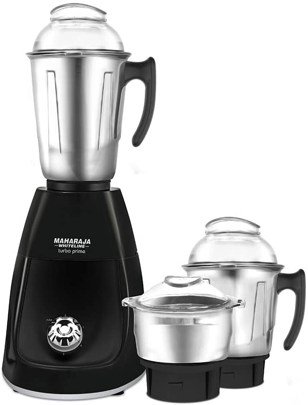 Maharaja Whiteline Mixer Grinder Turbo Prime Classic 500 Watt with 3 Stainless Steel Jar