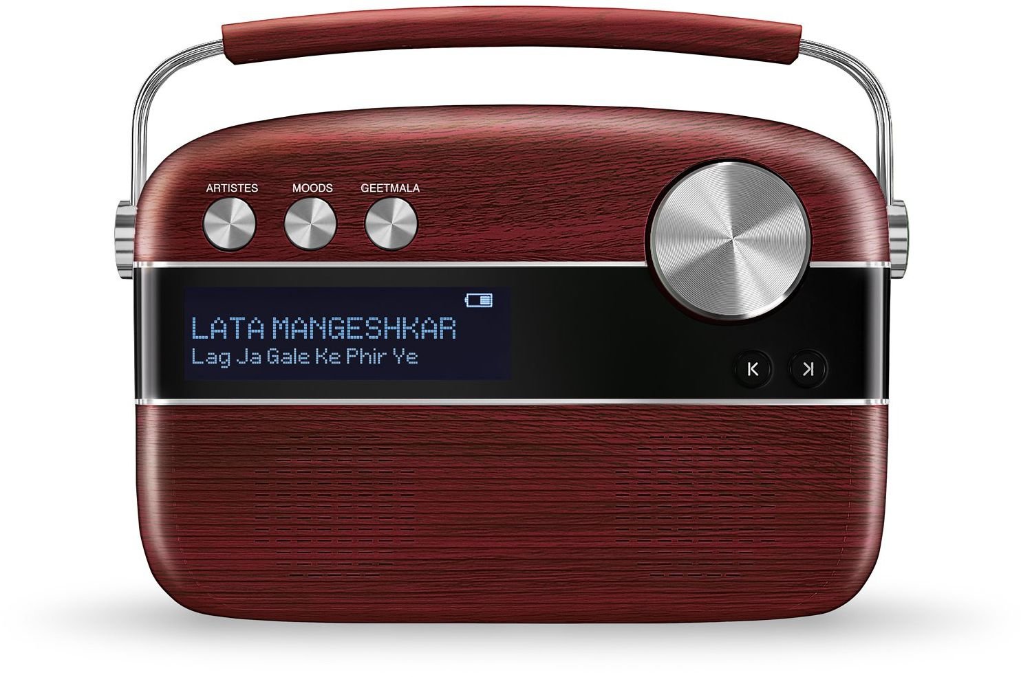 Saregama Carvaan PREMIUM Portable Digital Music Player (Cherrywood Red)