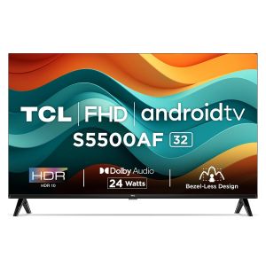 TCL 79.97 cm (32 inches) Metallic Bezel-Less S Series FHD Smart Android LED TV 32S5500AF
